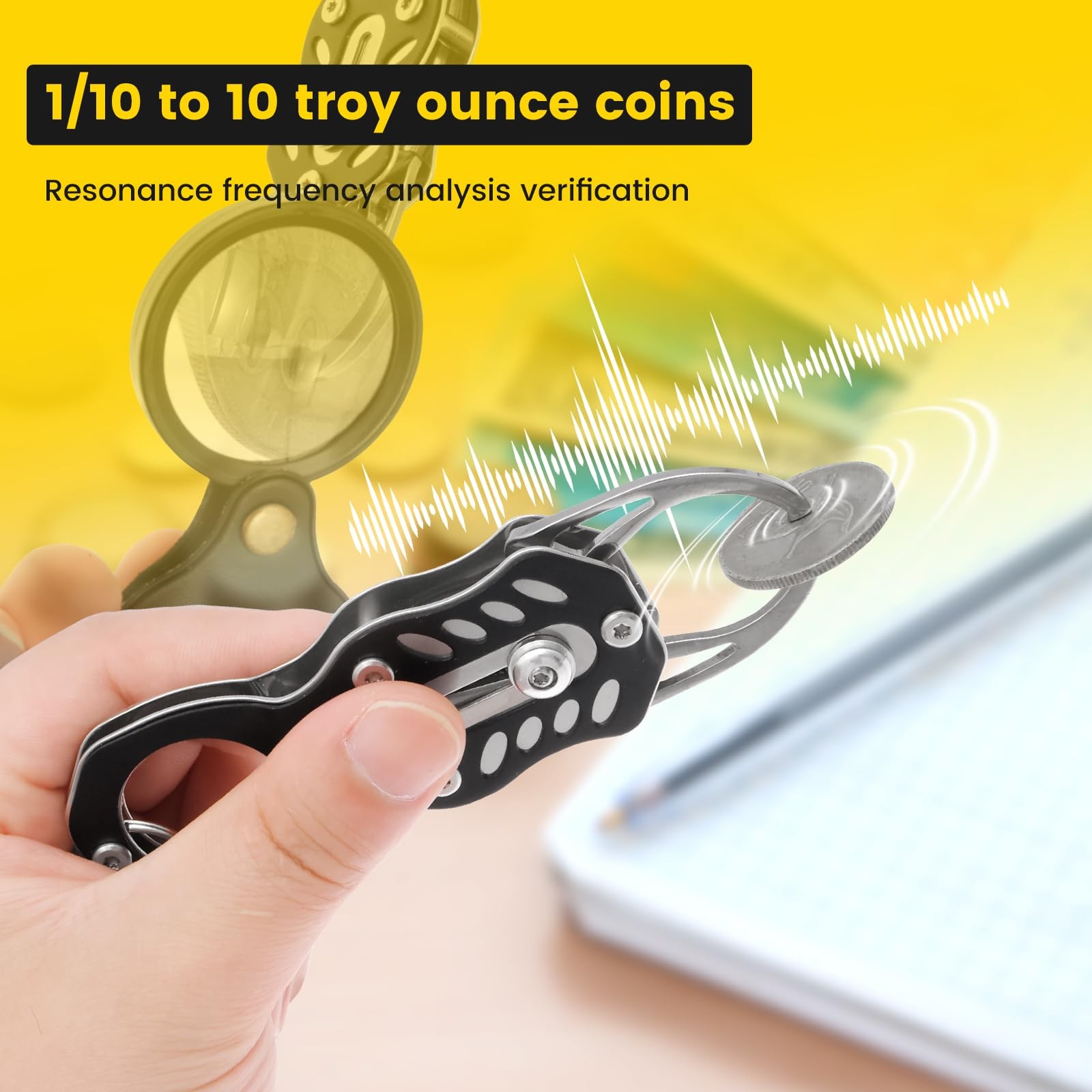 The Pocket Coin Ping pinger Tester Kit with Gram Scale 500g/0.01g High Precis…