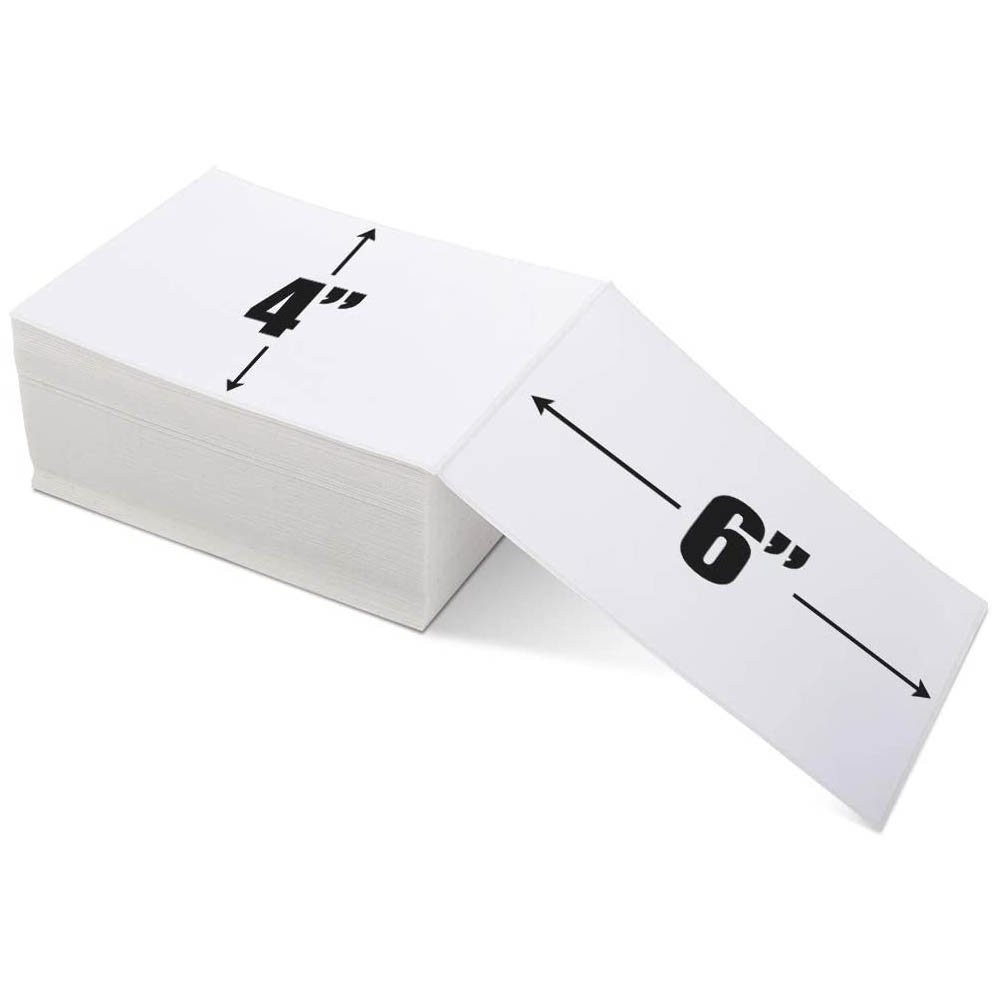 4×6 Fanfold Direct Thermal Shipping Labels for Zebra Rollo 100-4000 Labels