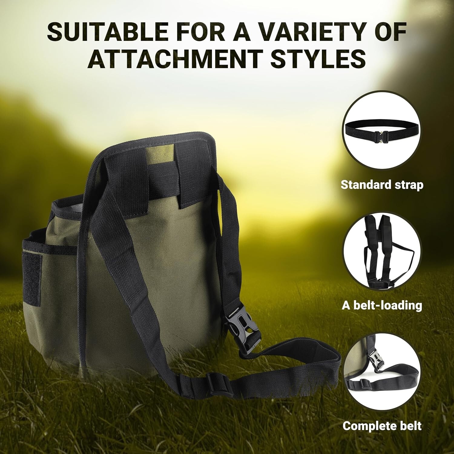 CKG Metal Detecting Finds Bag Waist Digger Tools Bag for Pinpointer, Green