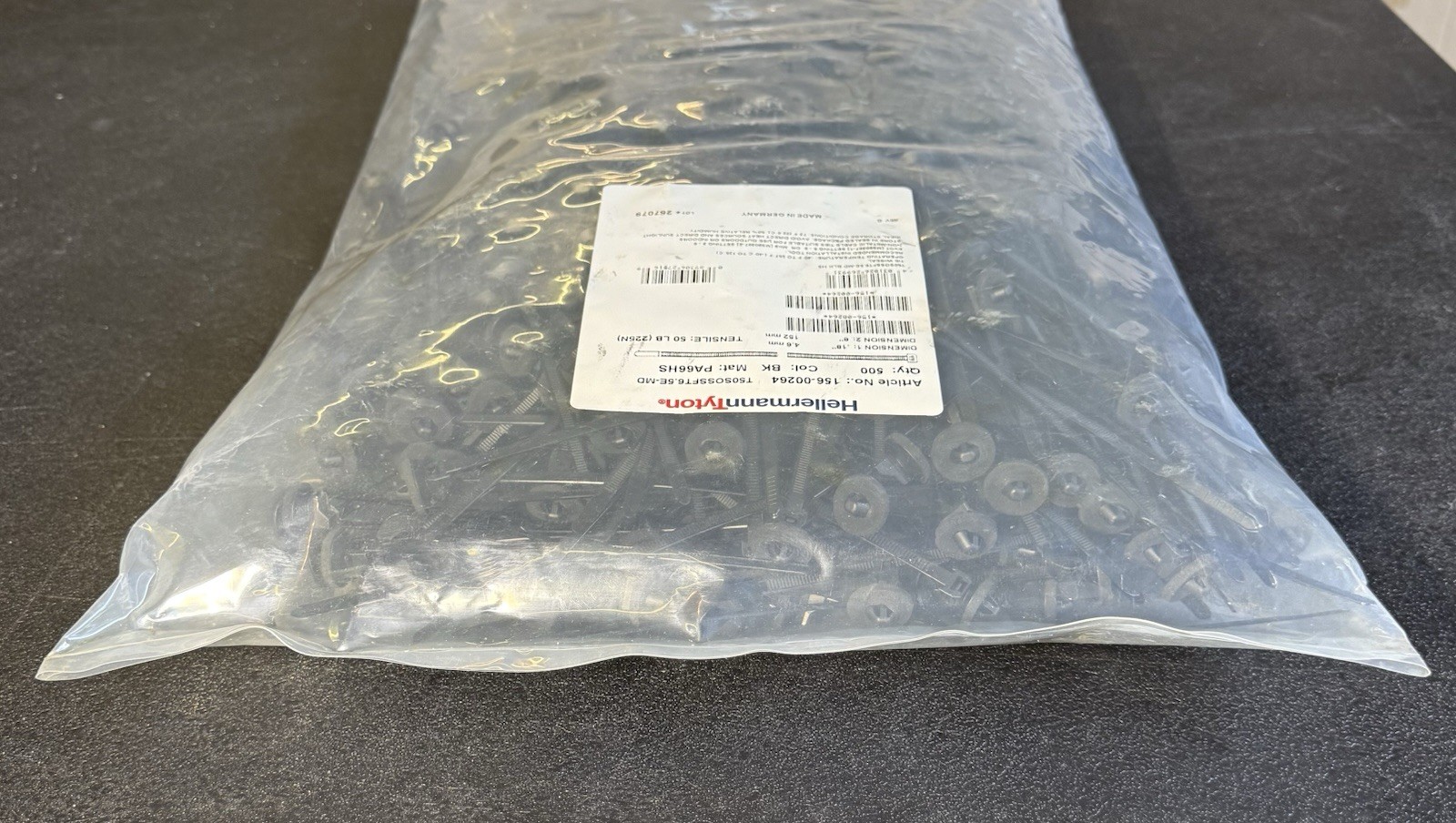 HellermannTyton T50SOSSFT6.5E-MD Black Cable Ties 6” 50lb Qty 500