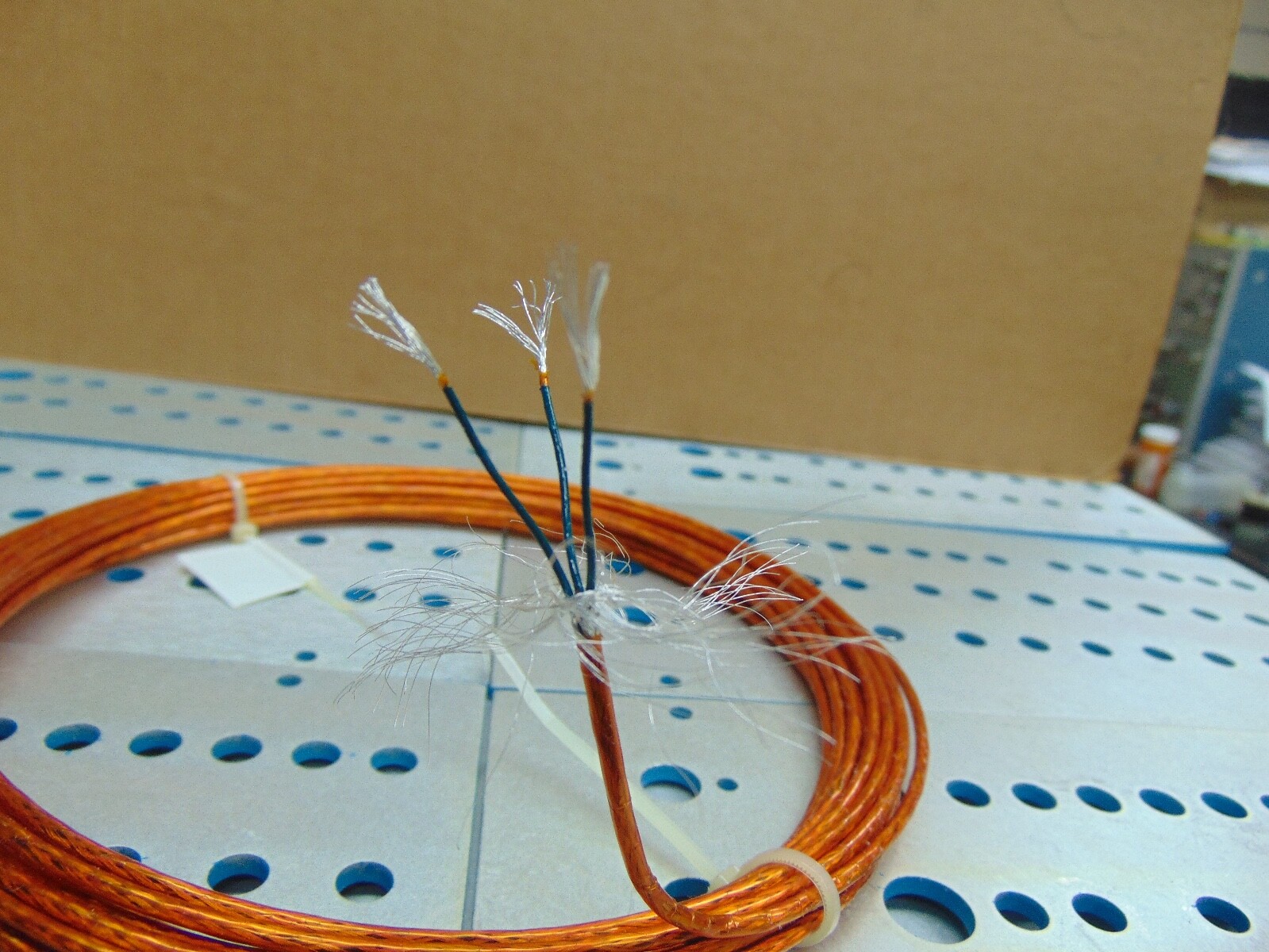 Vintage 10 feet 24 AWG Shielded Silver plated copper Kapton Wire 3 Twisted SPC