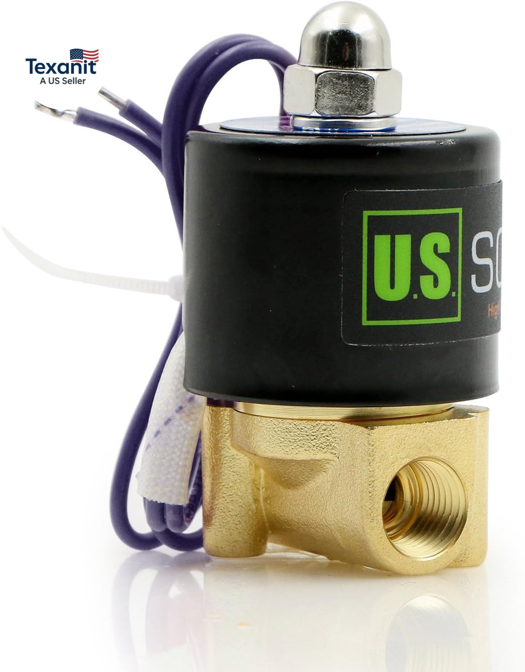 1/4″ Brass Electric Solenoid Valve – 12V DC, VITON Gasket, Direct Acting, Normal