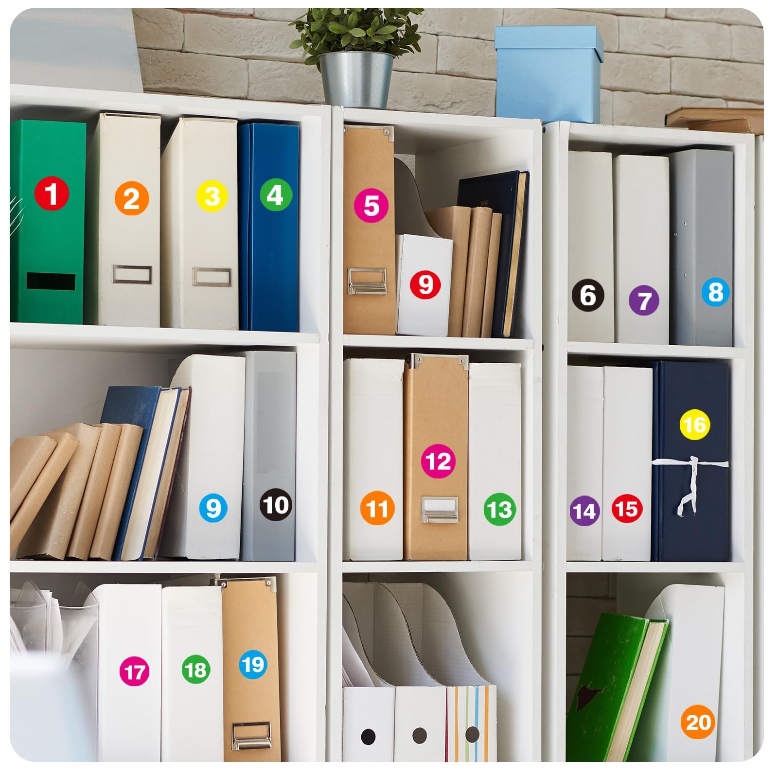Consecutive Number Labels Stickers, 1600 Pcs 1″ Colored 1 inch, 8 Colors