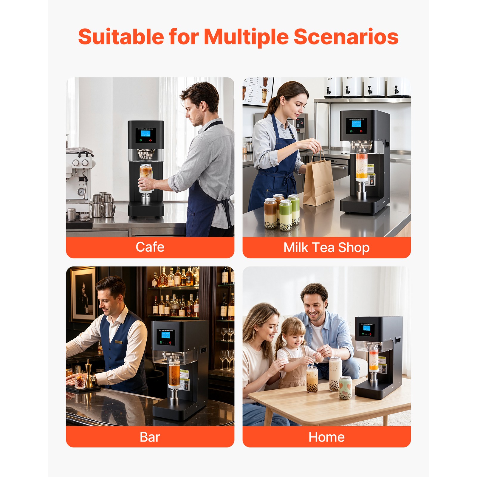 Uimoso Automatic Can Sealer Machine for Soda and Coffee Shops, Black