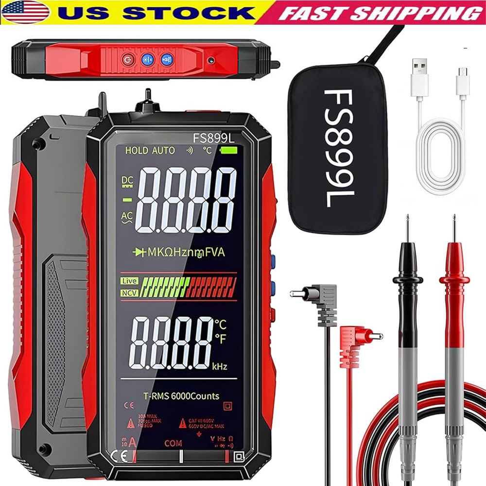 FS899L Digital Multimeter with Color Screen & Storage Case, USB Rechargeable HOT