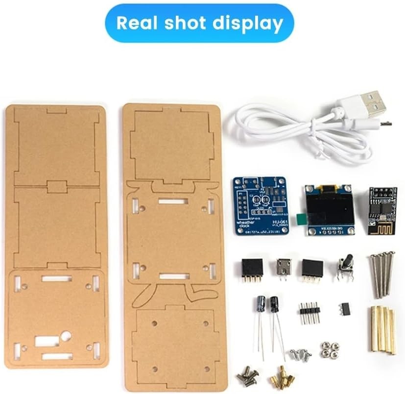 1Set DIY Electronic Display Mini Clock Kit With Shell Soldering Project ESP8266