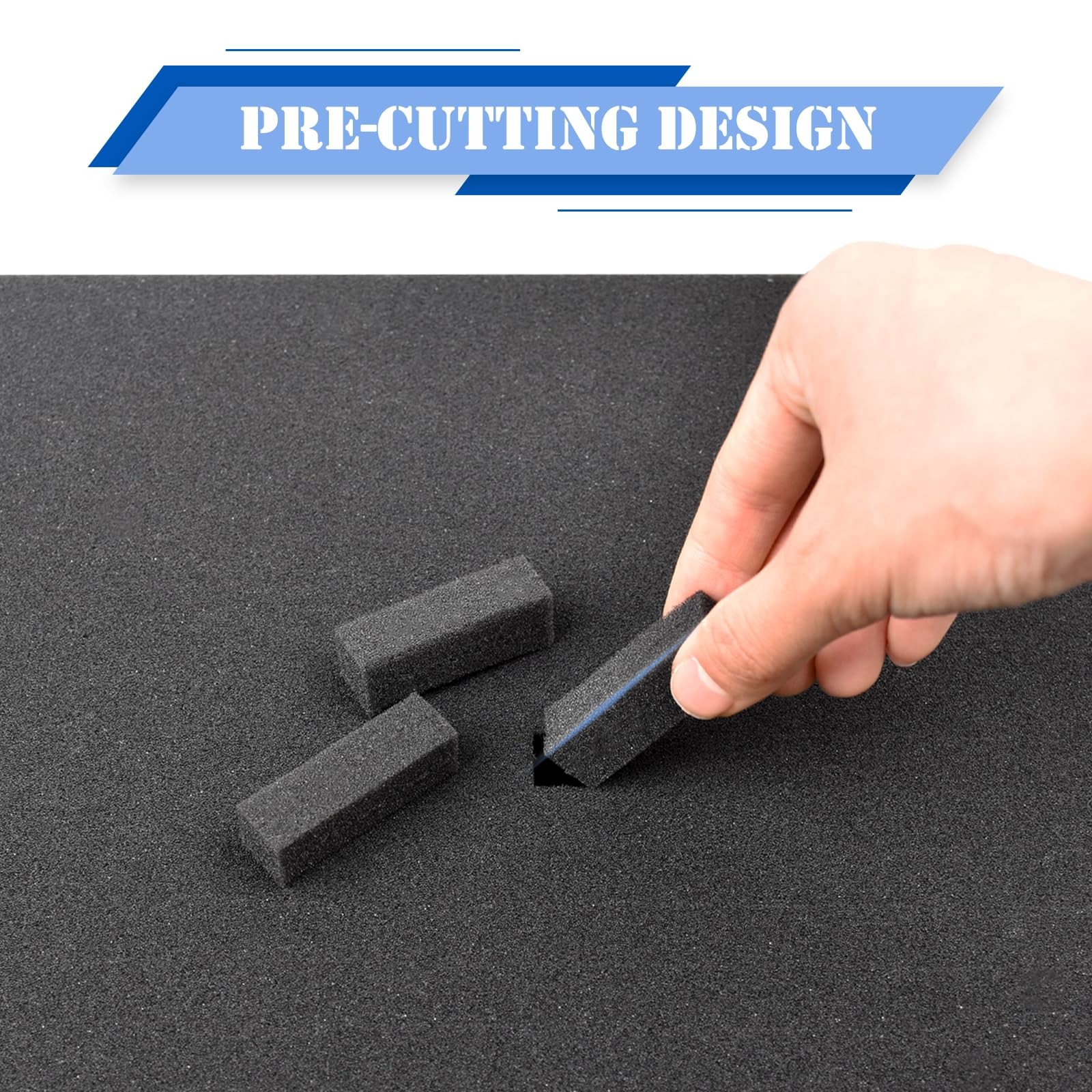 6 Pcs Pick and Pluck Foam 16″ L x 12″ W Packing L x W, black