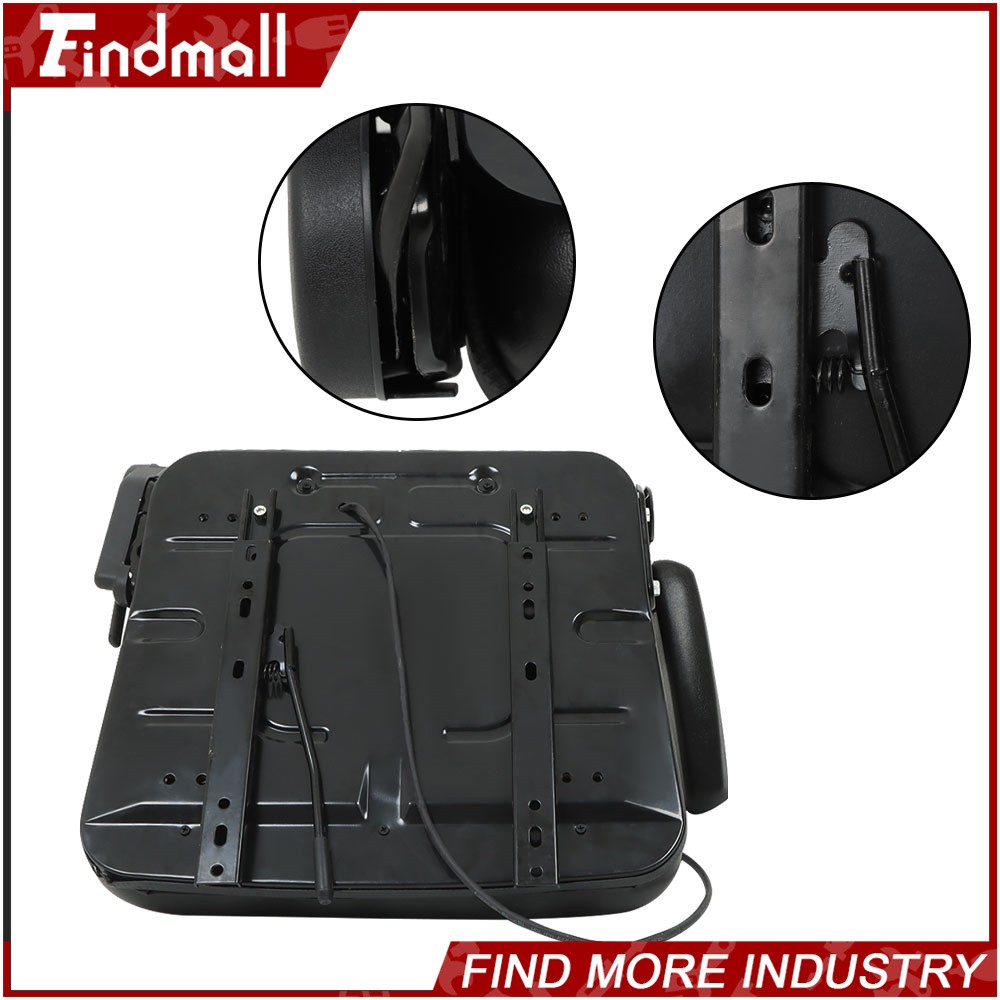 Findmall Universal Forklift Seat Tractor Seat Adjustable Back Seatbelt Armrests