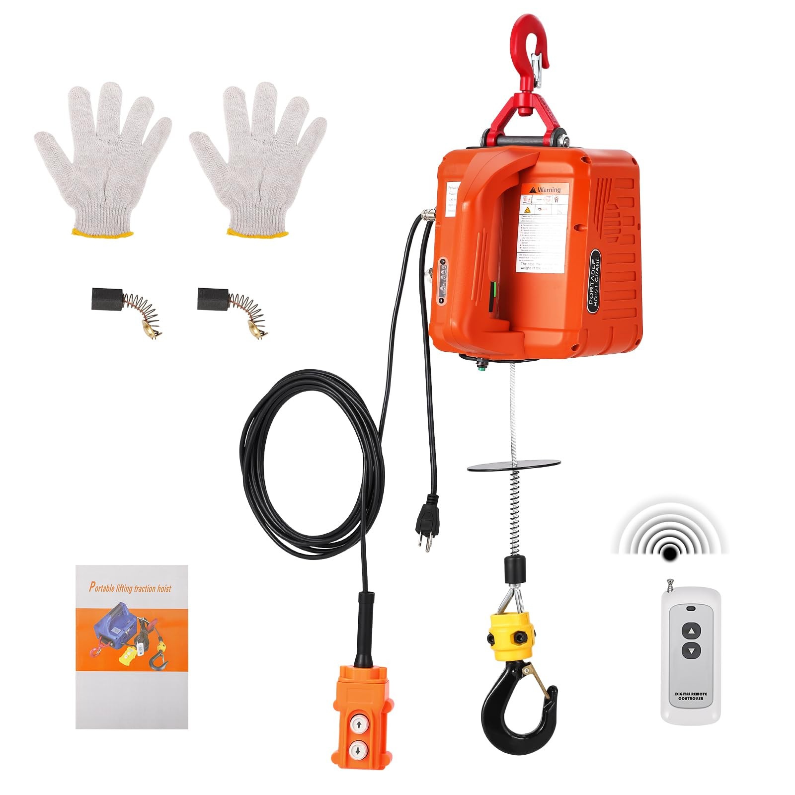 3-in-1 Electric Winch 1100 lbs Capacity, 1500W 120V Power, 25ft Lift Hoist