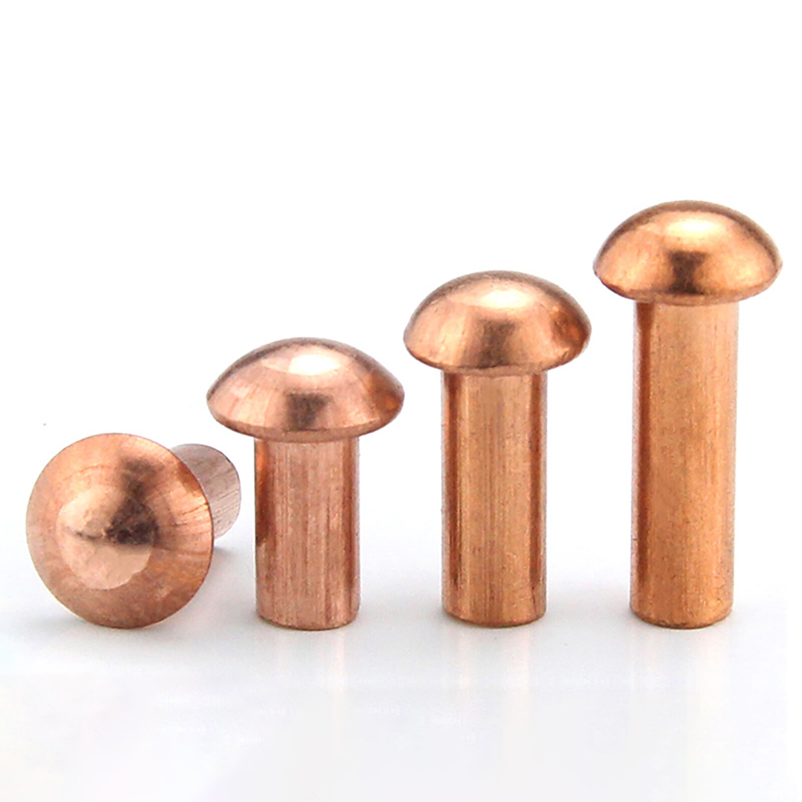 Round Head Rivets Solid Copper Dome Head DIN 660 – 1/16″ 1/8″ 3/16″ 1/4″ 1/3″