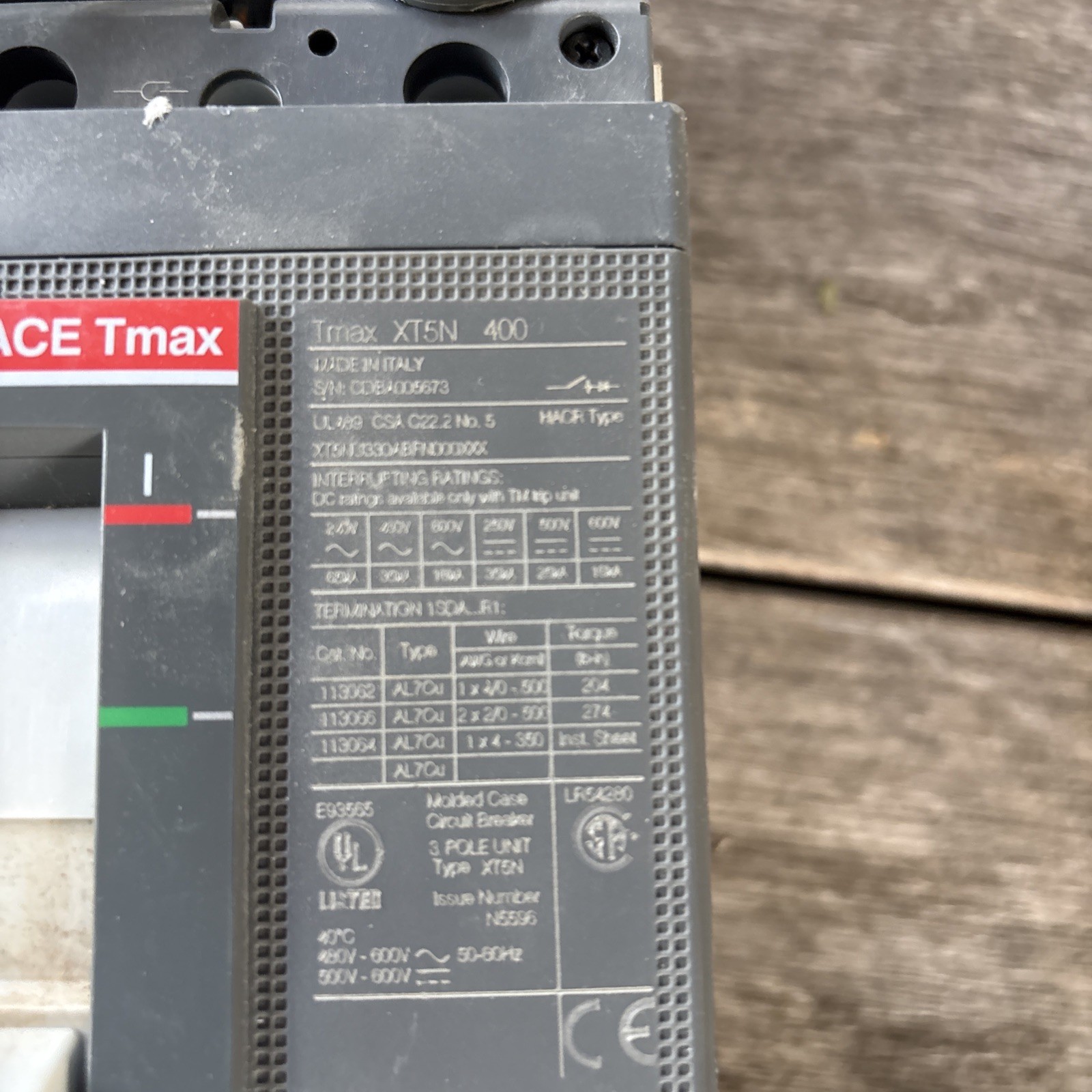 Lot Of 2 !!! ABB SACE XT5N 400 Circuit Breaker