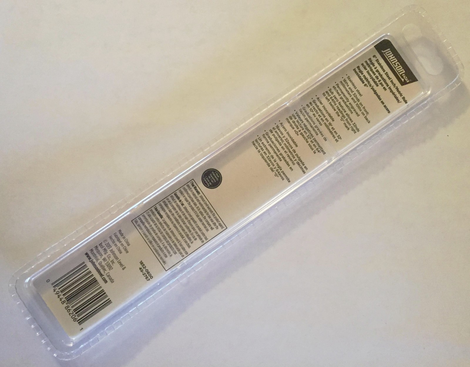JOHNSON 6″ STAINLESS STEEL PROTRACTOR and 6″ SS RULER 1854-0000 1852-0600