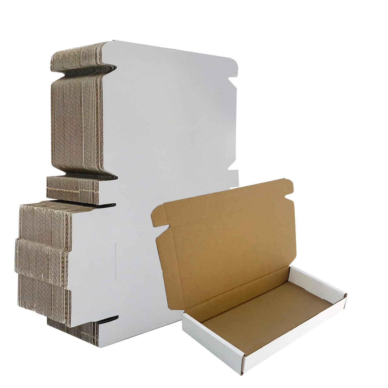 8x4x1 inch Small White Shipping Boxes 50 Pack, Corrugated Cardboard Mailer Bo…