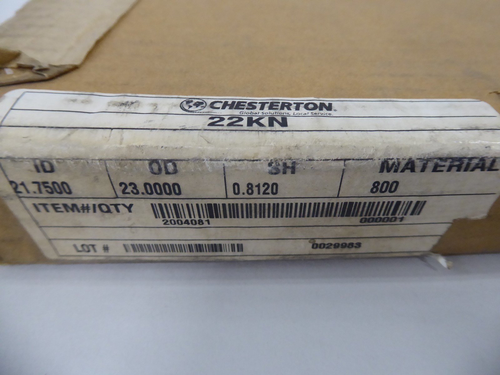 Chesterton 22KN-2004081 Seal 21.7500 X 23.000 X 0.8120 #800 Material