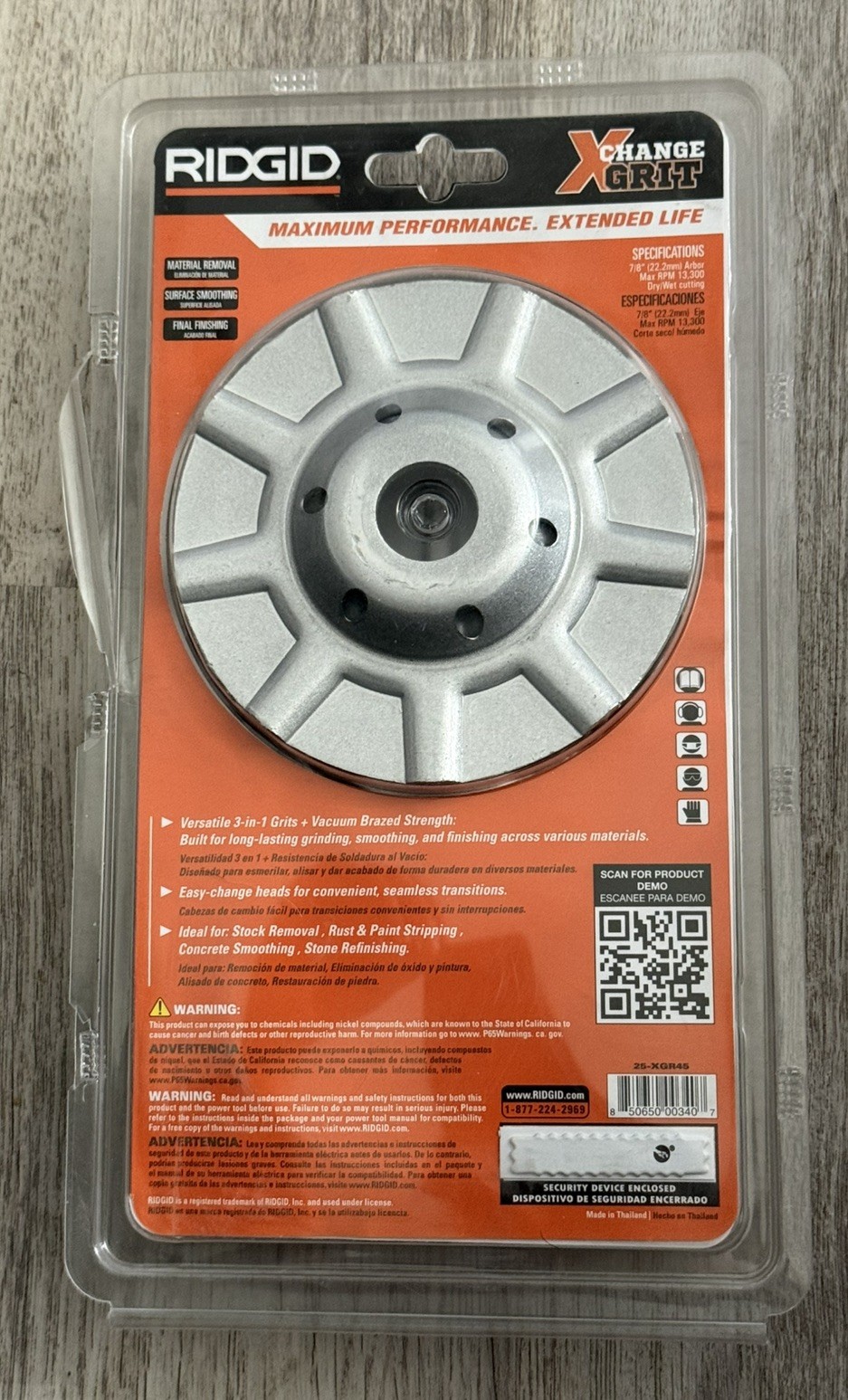 RIDGID 4.5 in. 3-in-1 Exchange Grit Cup Wheel