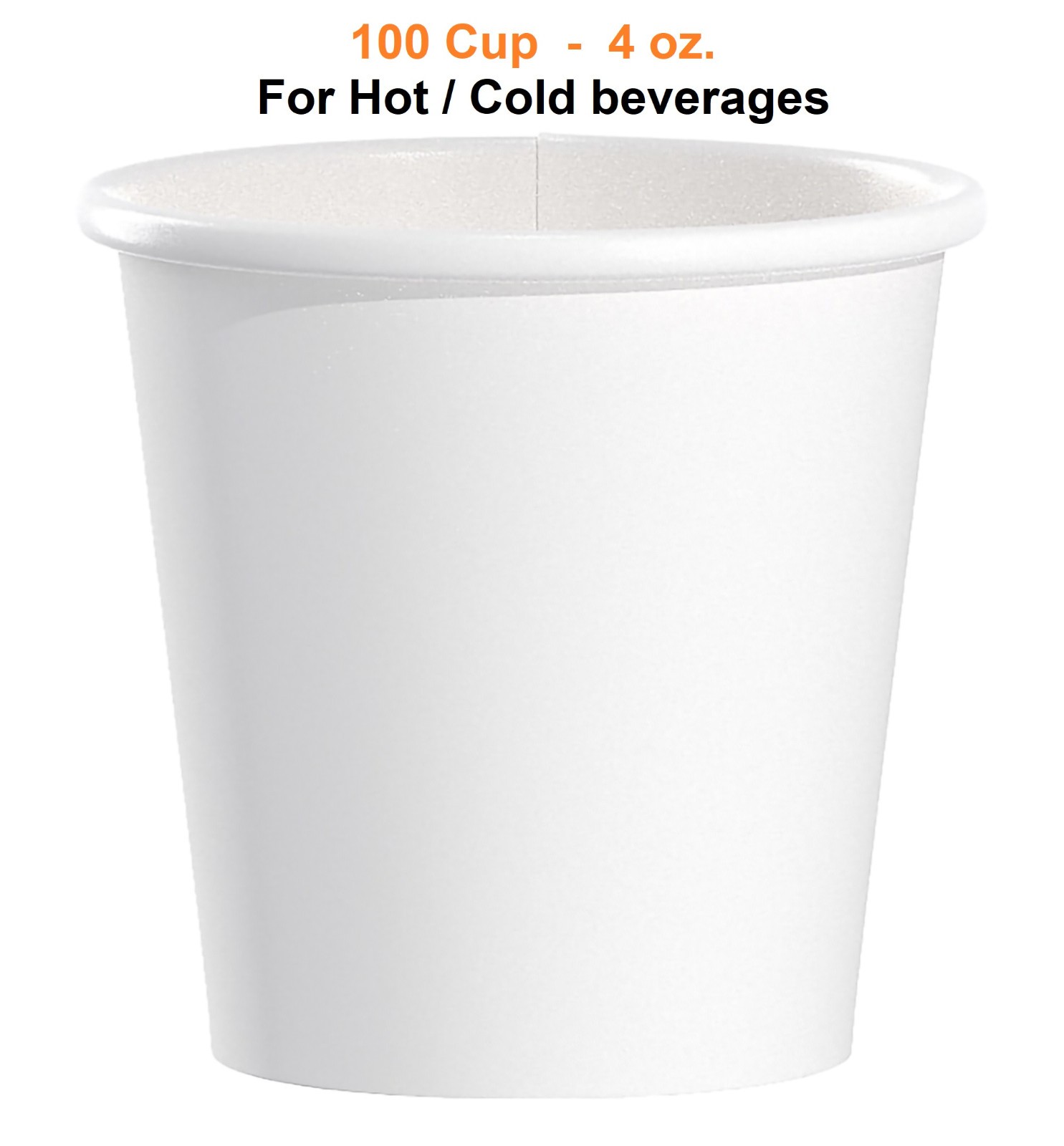 100 Disposable Paper Cups 4 oz Coffee Cup Tea Cocoa for Cold/ Hot Drinking Cup
