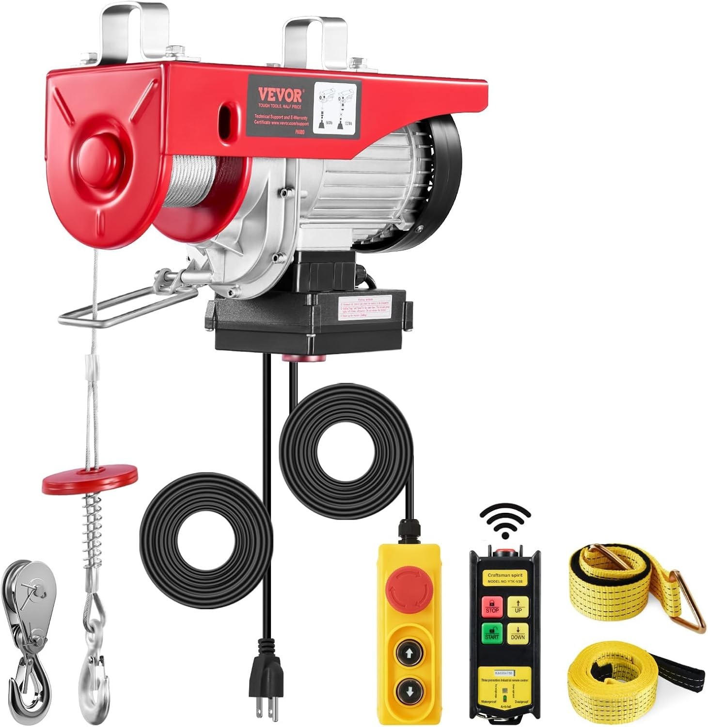 120V Electric Winch – 328 ft Wireless Remote Control, 14 ft Wired with 1320lb…