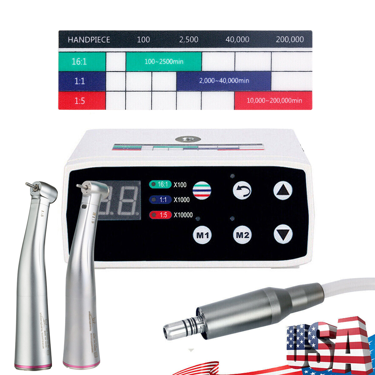 NSK Style Dental Brushless Electric Micro Motor 1:1/1:5 Increasing Handpiece ty