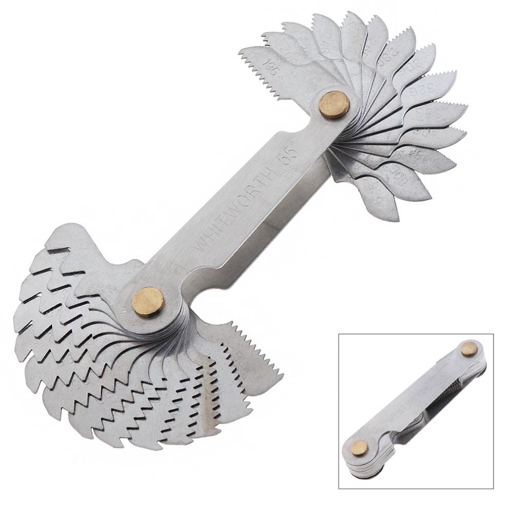 28pcs/set Thread Gauge SAE Whitworth 55 Degree Screw Pitch Gauge Range: 4G-62G