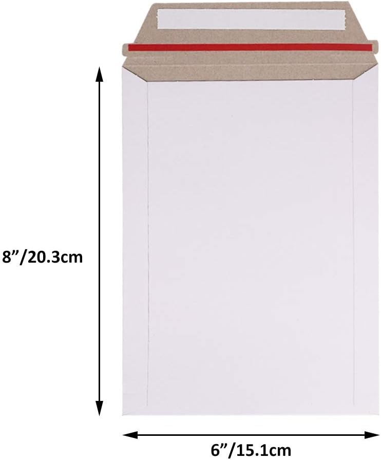 100-1000pcs 6×8 inch Photo Document Mailers Stay Flat Rigid Cardboard Envelopes
