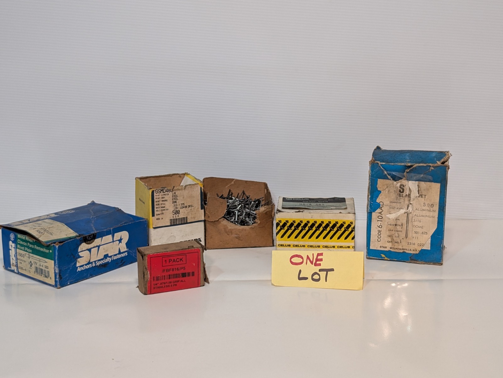 Lot of Aluminum  Steel Rivets, Various Manufacturers, Types and Sizes- As Shown