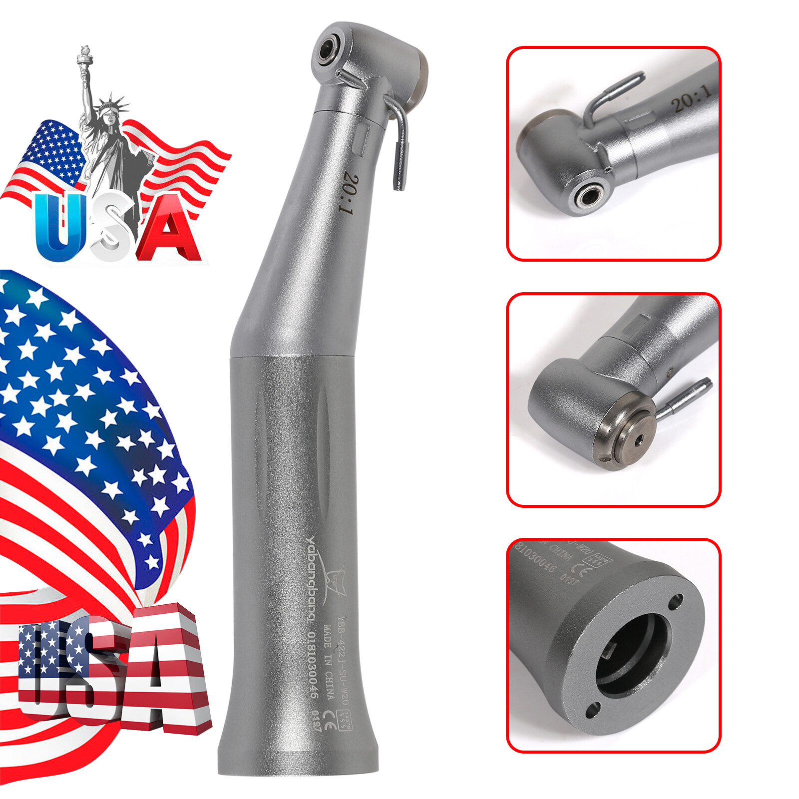 YBB Dental Implant Reduction 20:1 Low Speed Contra Angle Handpiece NSK Style