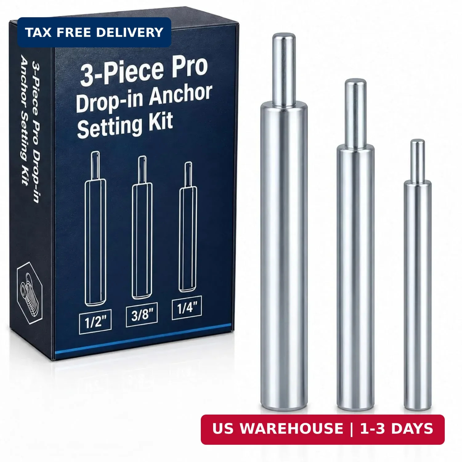 Hicarer 3 Pcs Drop in Anchor Tool Concrete Wall Anchors Expansion Anchors Apply