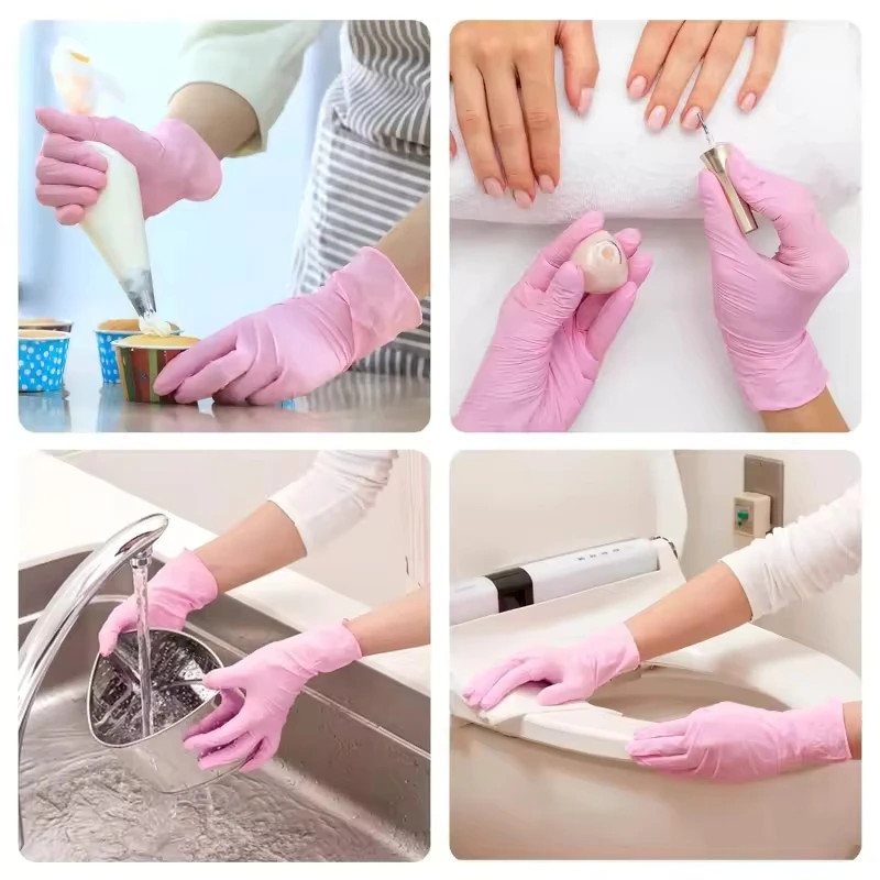 100PCS Disposable Nitrile Gloves Latex Free Cleaning Gloves for Kitchen Cooking