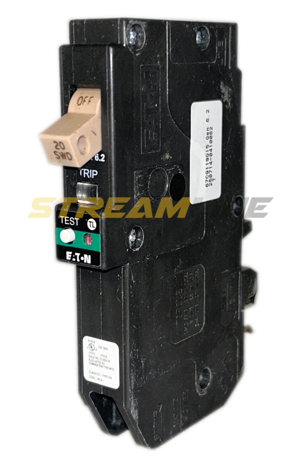 Eaton CHFP120AF Circuit Breaker, AFCI, 20 A, 120Vac, Plug-On Neutral, Box of 20