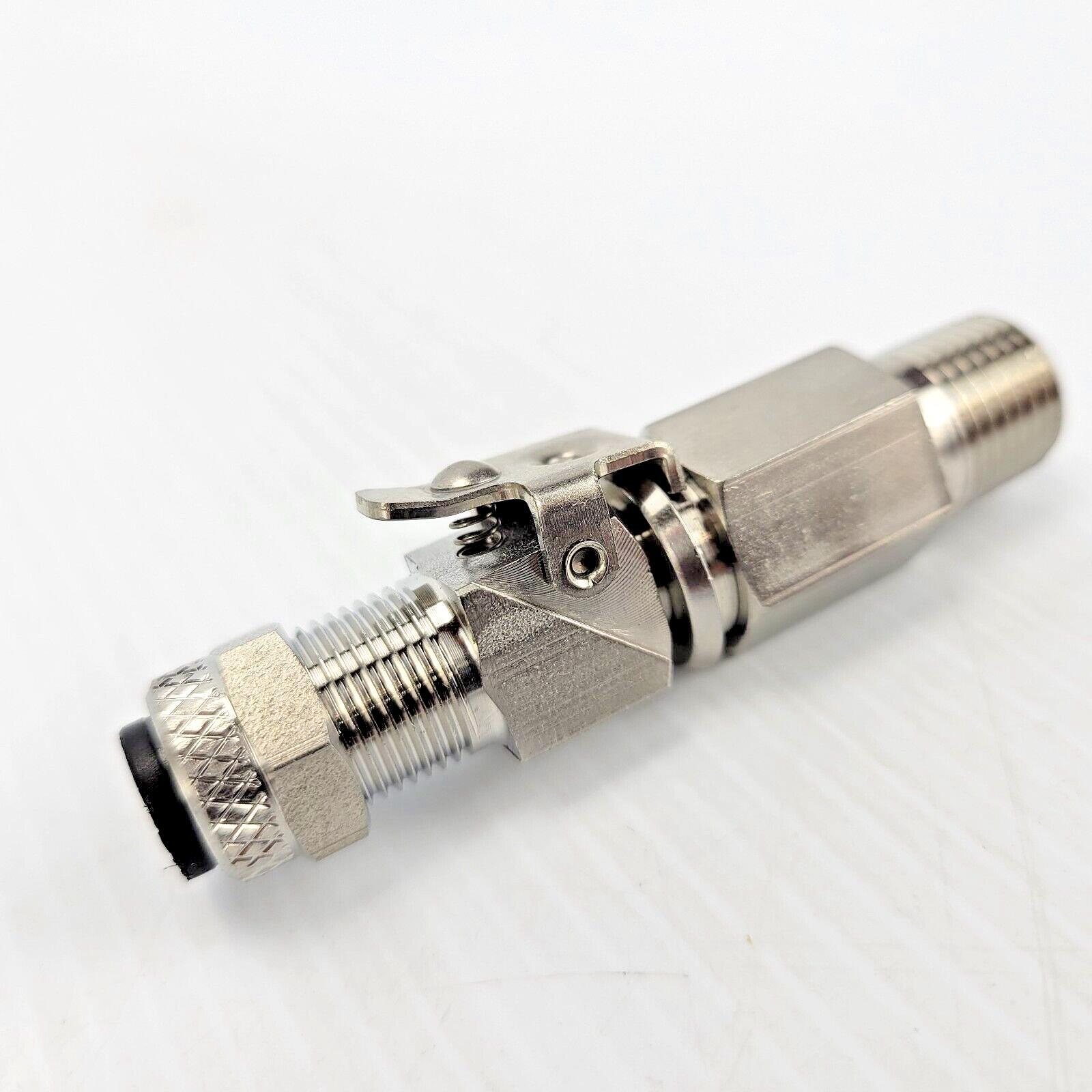 Quick Disconnect 3/8″ Tube Coupling W/valve For Gas 150PSI Socket & Plug 316 SS