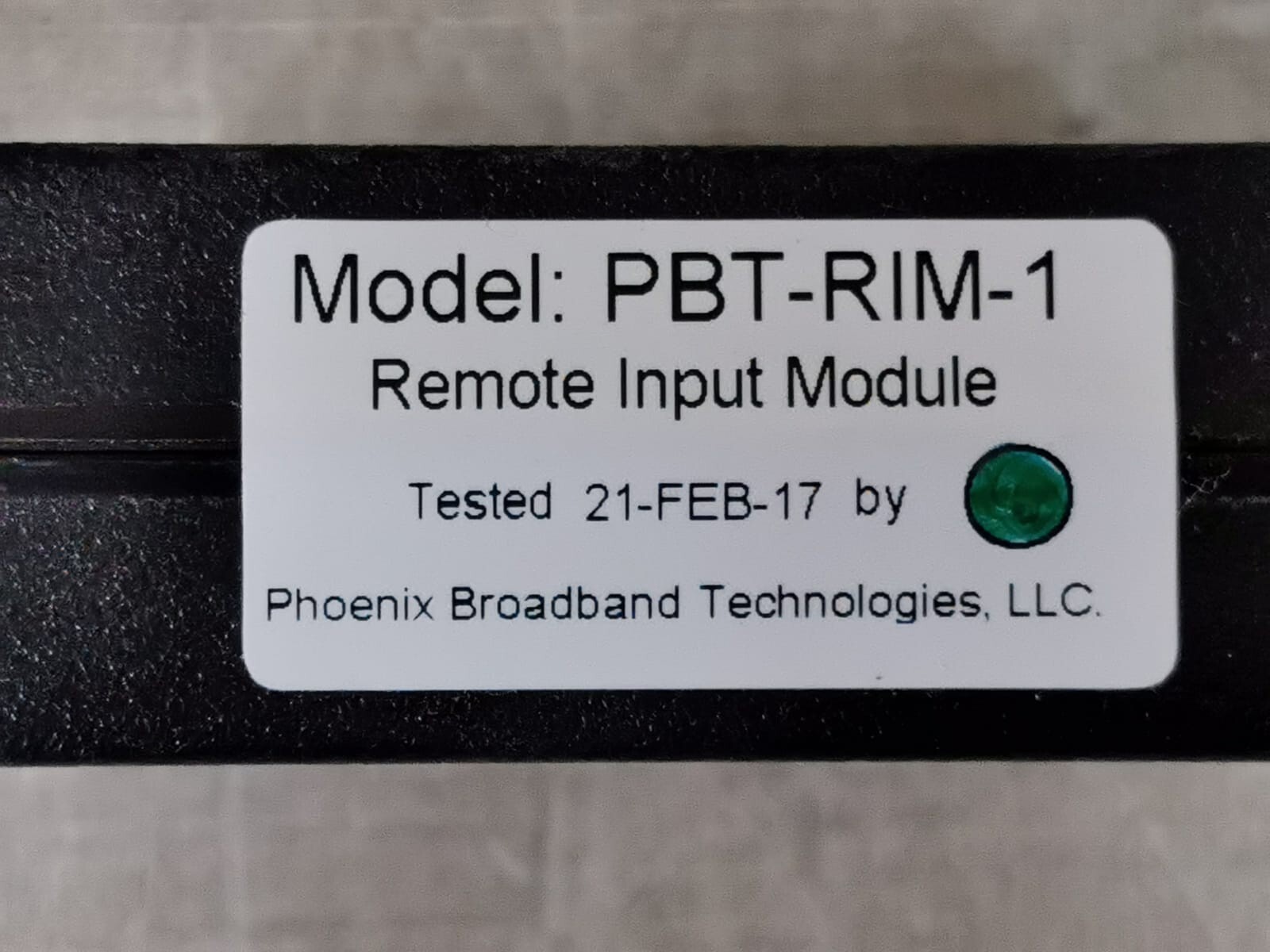 Phoenix Broadband Technologies PBT-RIM / PBT-RIM-1 Remote Input Module