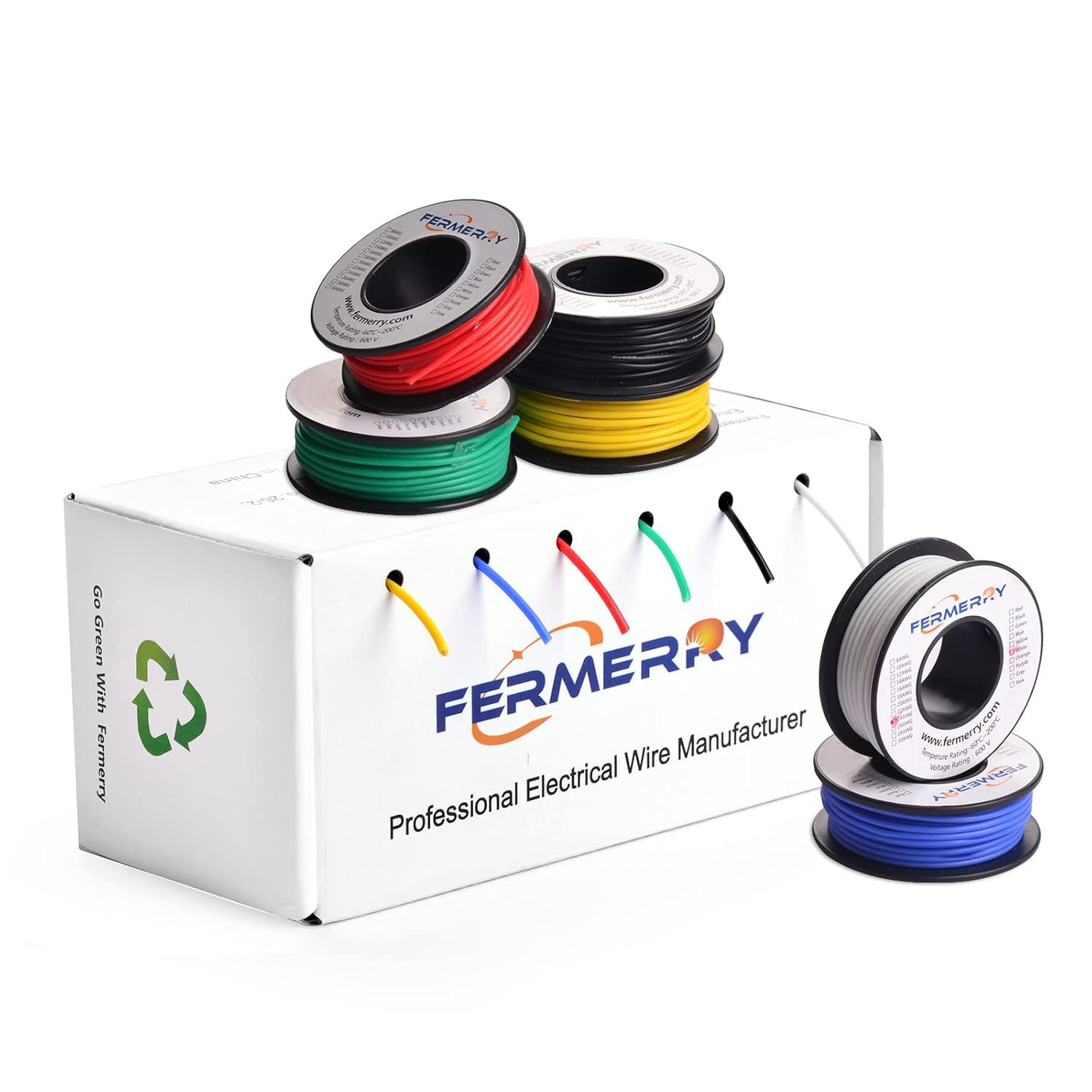 12 AWG Stranded Wire Spool 25Ft Each 6 Colors Flexible 12 Gauge Silicone Hook up