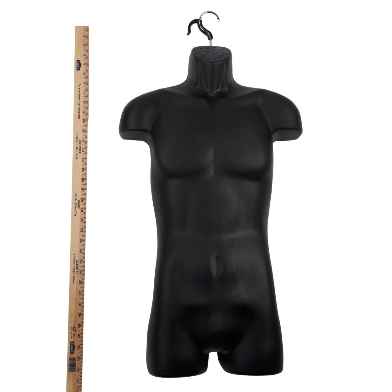 Hanging Clothing Form Display Torso Fits S – L Male Mannequin Black Hollow Back