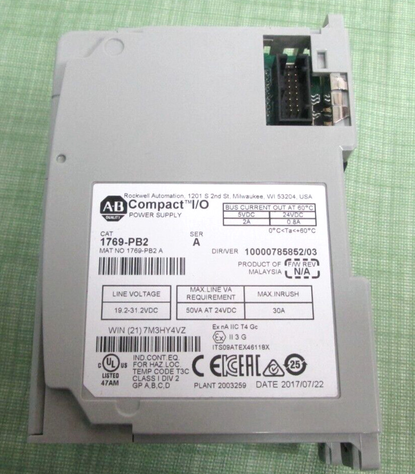 1769-PB2 Allen-Bradley 1769PB2 A CompactLogix DC 2A/0.8A Power Supply WorksGREAT