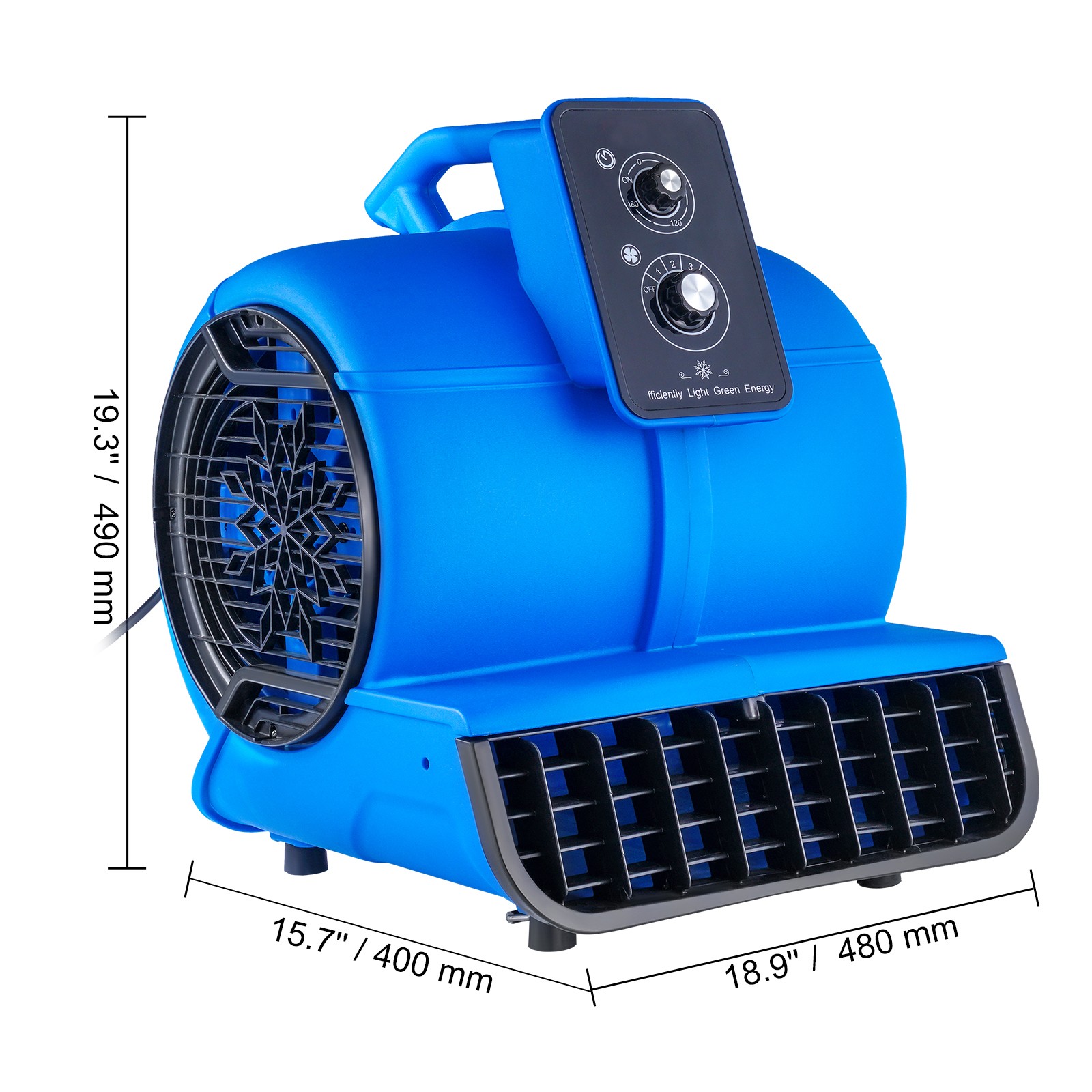 2600 CFM Adjustable Air Mover Carpet Dryer Floor Blower Fan 3-Speed 1/2 HP