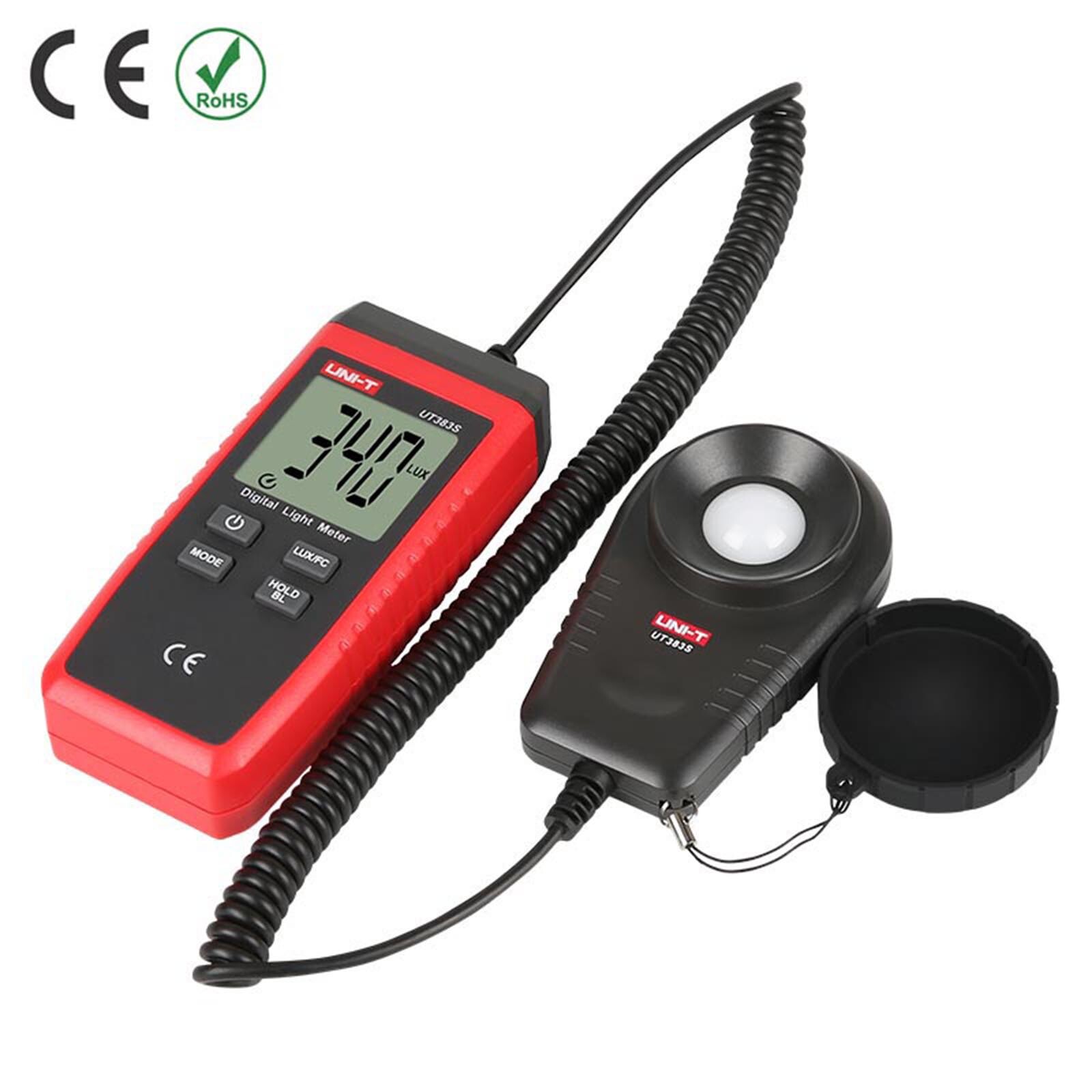 UNI-T UT383S Backlight Light Meter Auto range Split Probe Data hold Lux/Fc