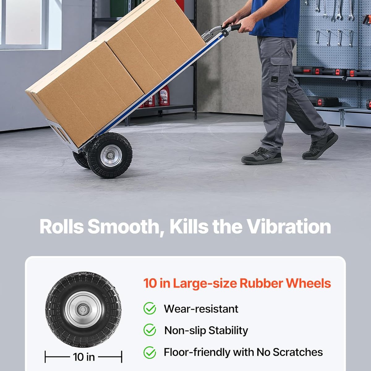 Strong Aluminum Hand Truck with Non-Slip Handle, 500 LBS Moving Dolly Tool