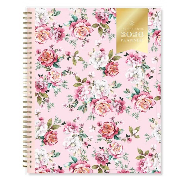 B 2026 Weekly/Monthly Planner 8.5"x11" Rose Pink Floral