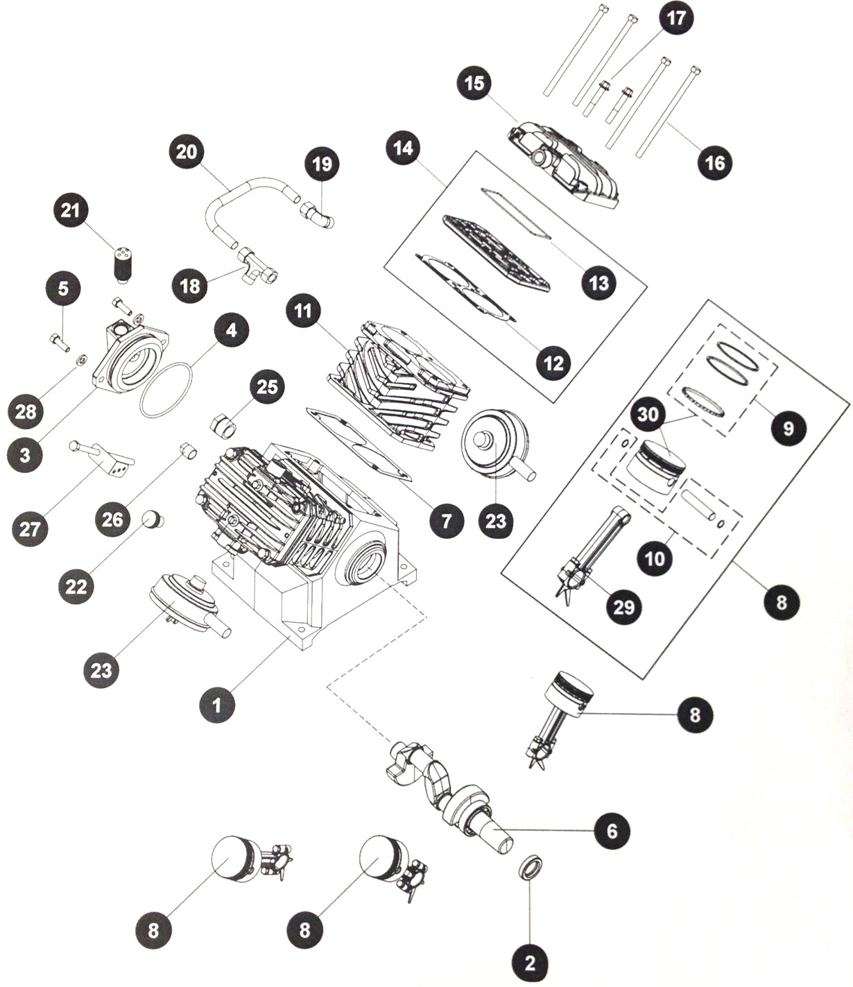 VT911200AV PISTON RING SET CHAMPBELL HAUSFELD VT4722 / VT4822 / VT4900 / VT4923
