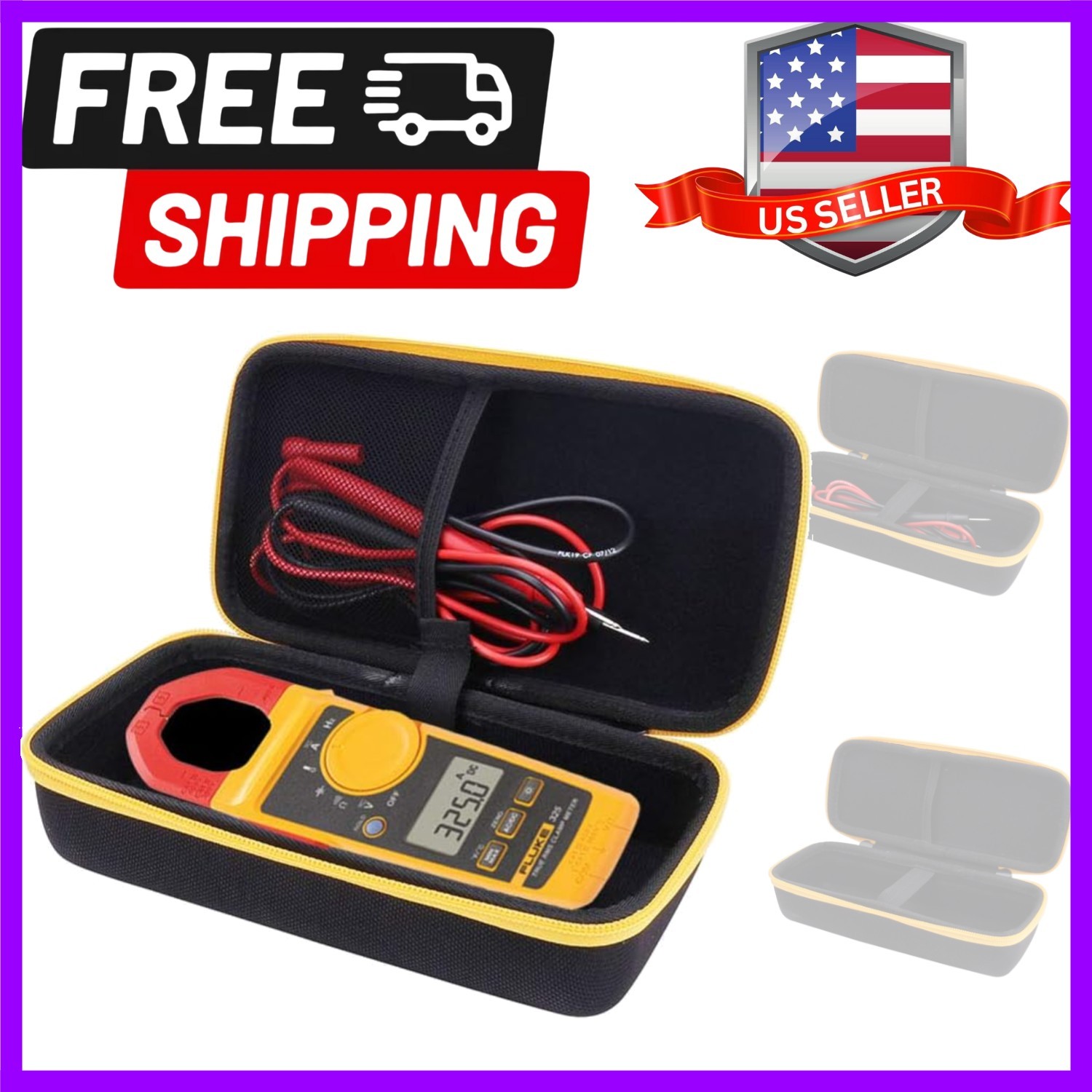 Hard Carrying Case Replacement for Fluke 323/324/325 Clamp Multimeter AC-DC TRMS
