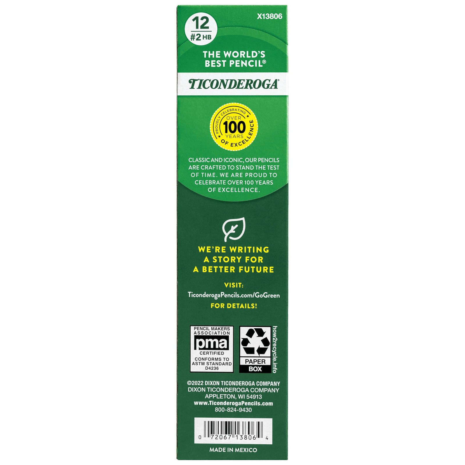Ticonderoga Wood-Cased Pencils, Pre-Sharpened, 2 12 Count (Pack of 1), Yellow