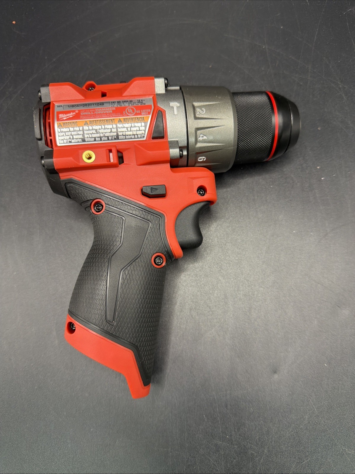 Milwaukee 3404-20 12V Fuel Cordless 1/2″ Hammer Drill/Driver (Bare Tool)