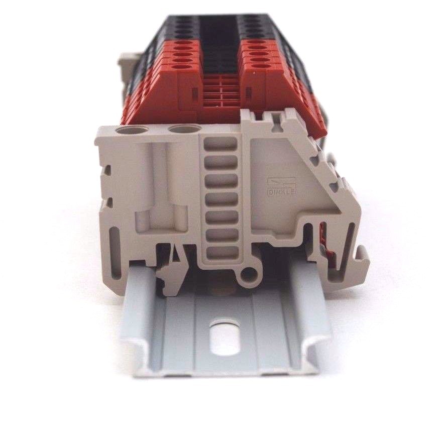 Assembly DK2.5N Red/Black 10 Gang DIN Rail Dinkle 12AWG 20A 600V