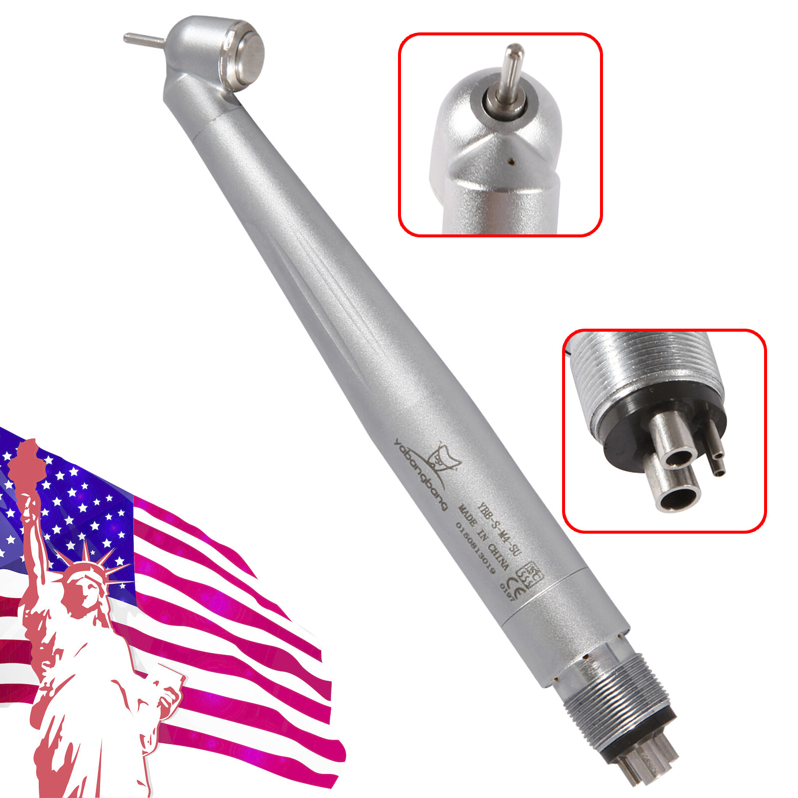 1/5Pc NSK Style Dental 45 Degree Surgical High Speed Handpiece Push Button 4Hole