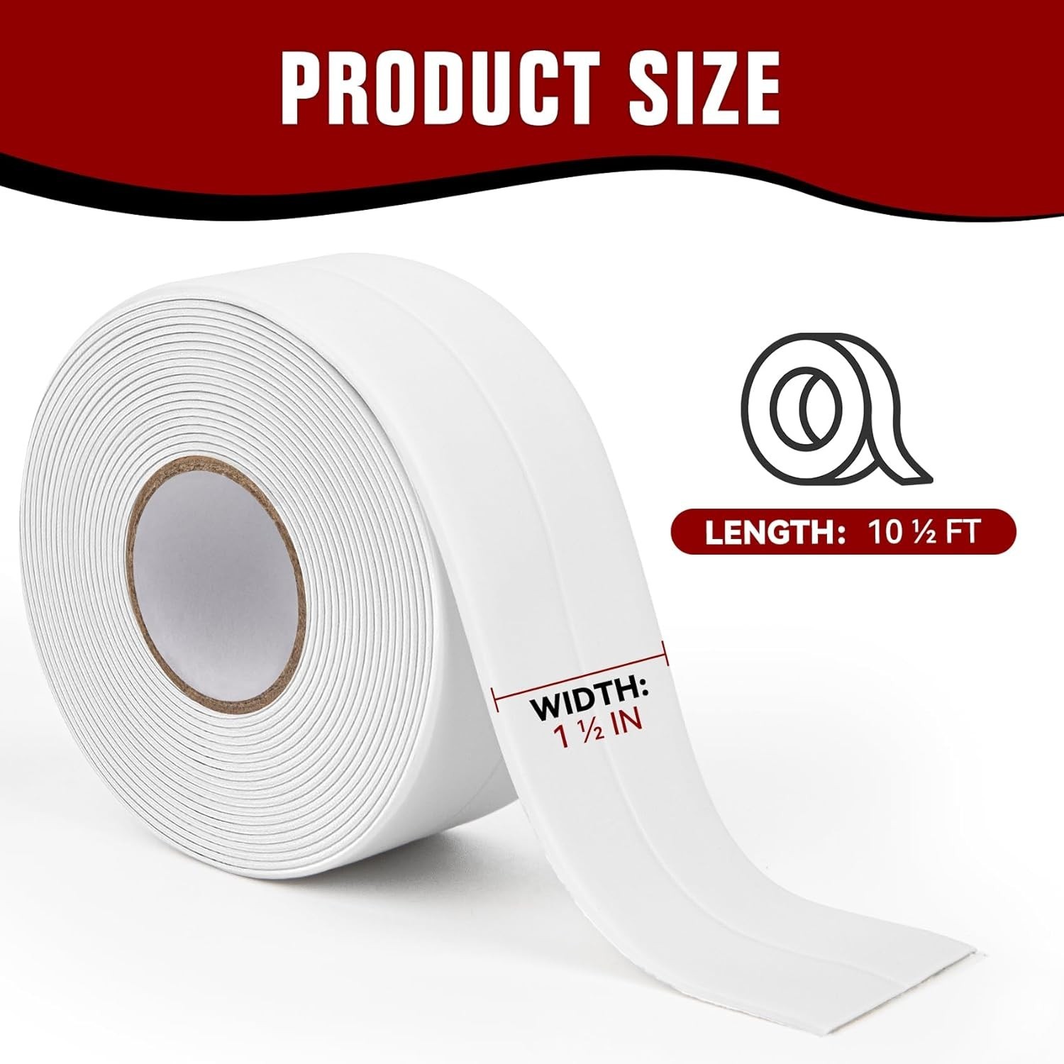 White Waterproof Caulk Tape, Self-Adhesive for Toilet, Tub, Kitchen, Corners,…