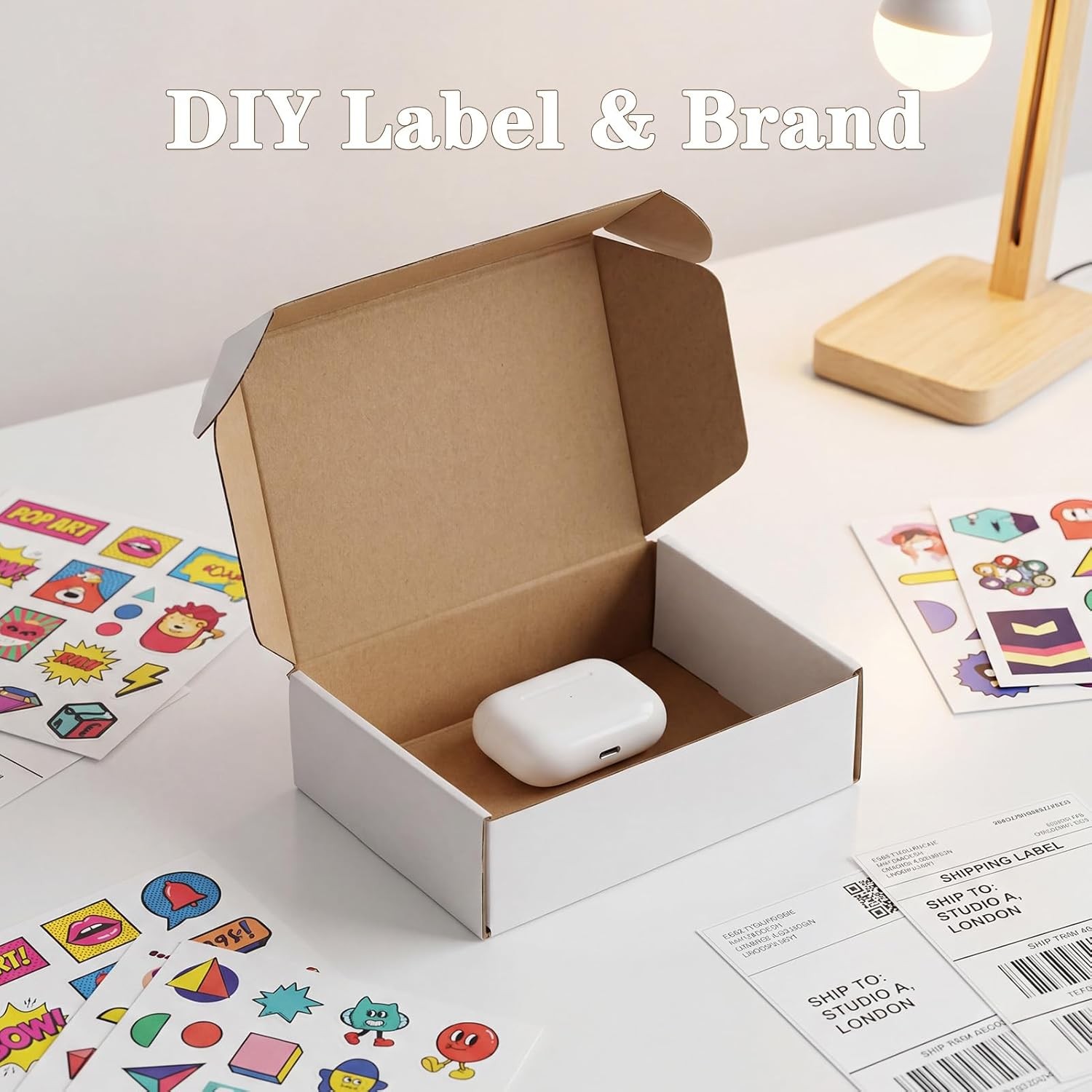 30 Pack 7x5x2 White Corrugated Mailer Boxes Cardboard Shipping Cartons