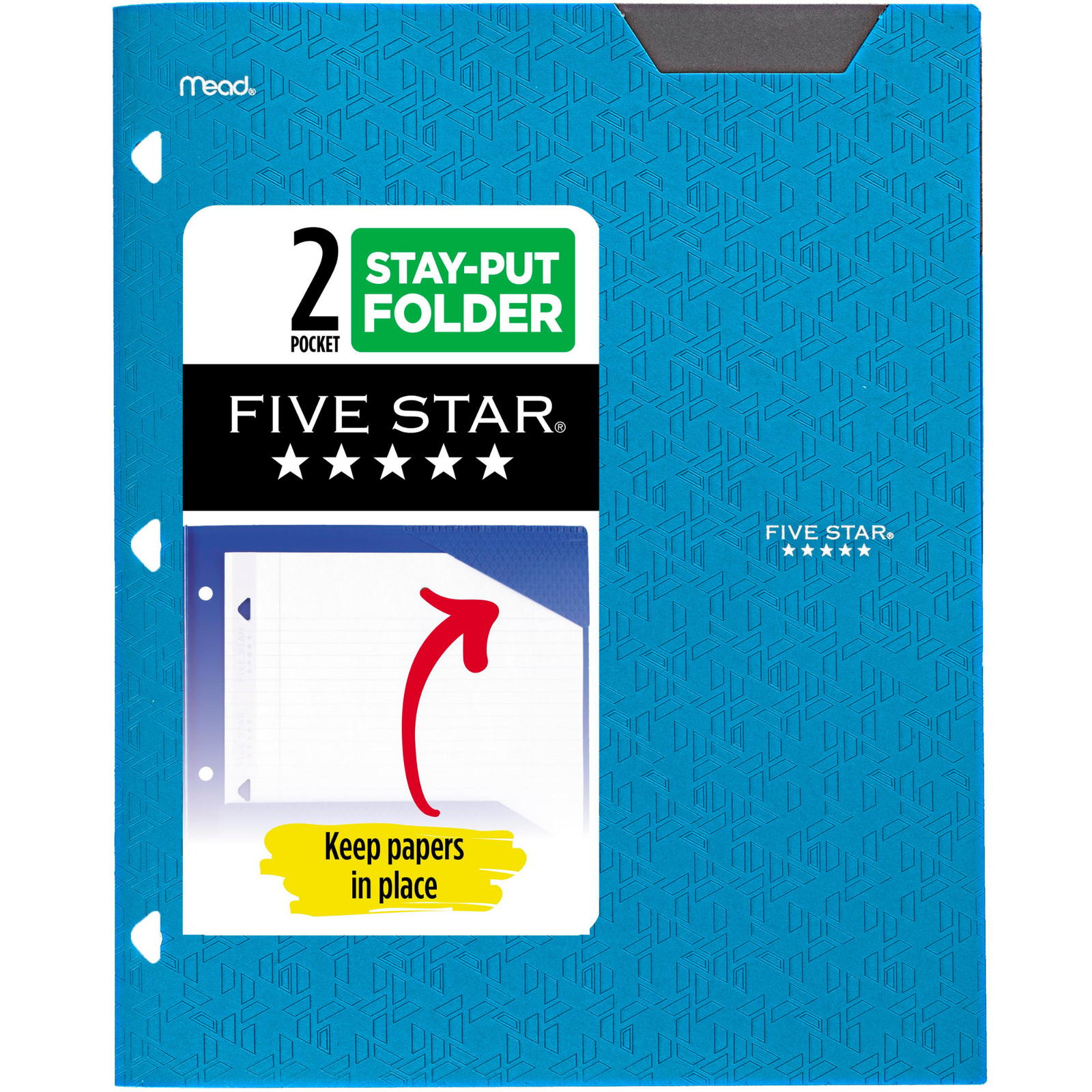 Five Star Stay-Put 2-Pocket Plastic Folder: 9 in. x 11 in. (Green)