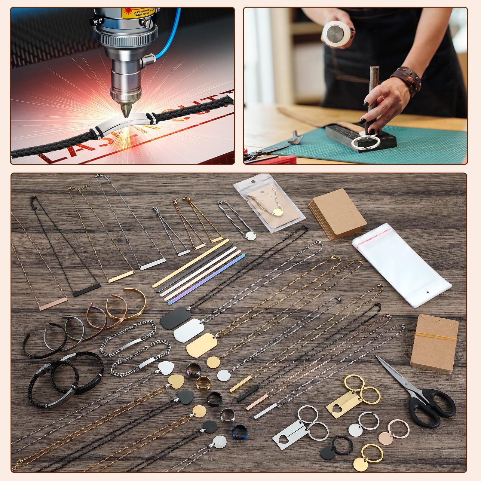 99 Pcs Laser Engraving Materials Bulk Include 46 Jewelry Making Engraving Kit…