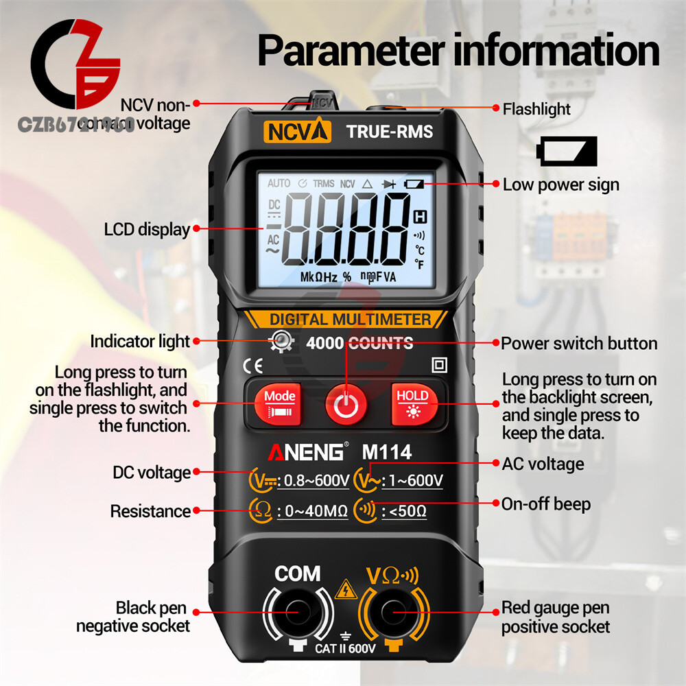 ANENG Digital Multimeter Automatic Voltmeter NCV Resistance Electrician Tester