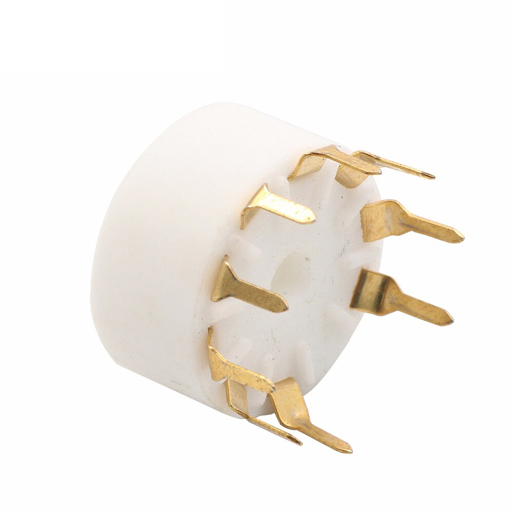 16Pcs 9 Pin Ceramic Tube Socket for 12AX7 EL84 5670 6922 12AU7 Audio PCB Mount